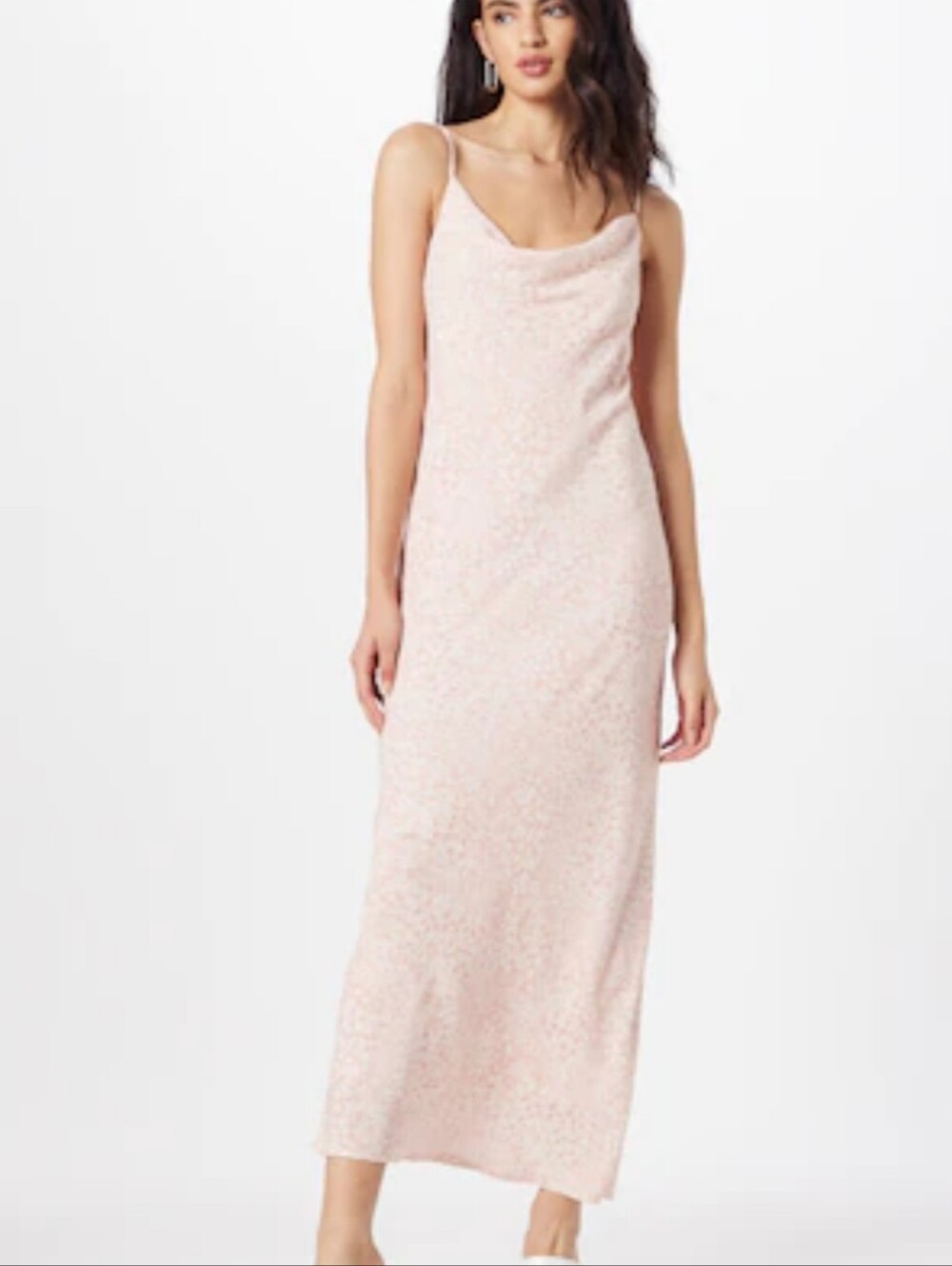See You Monday Blush Floral Cowl Slip Maxi Dress